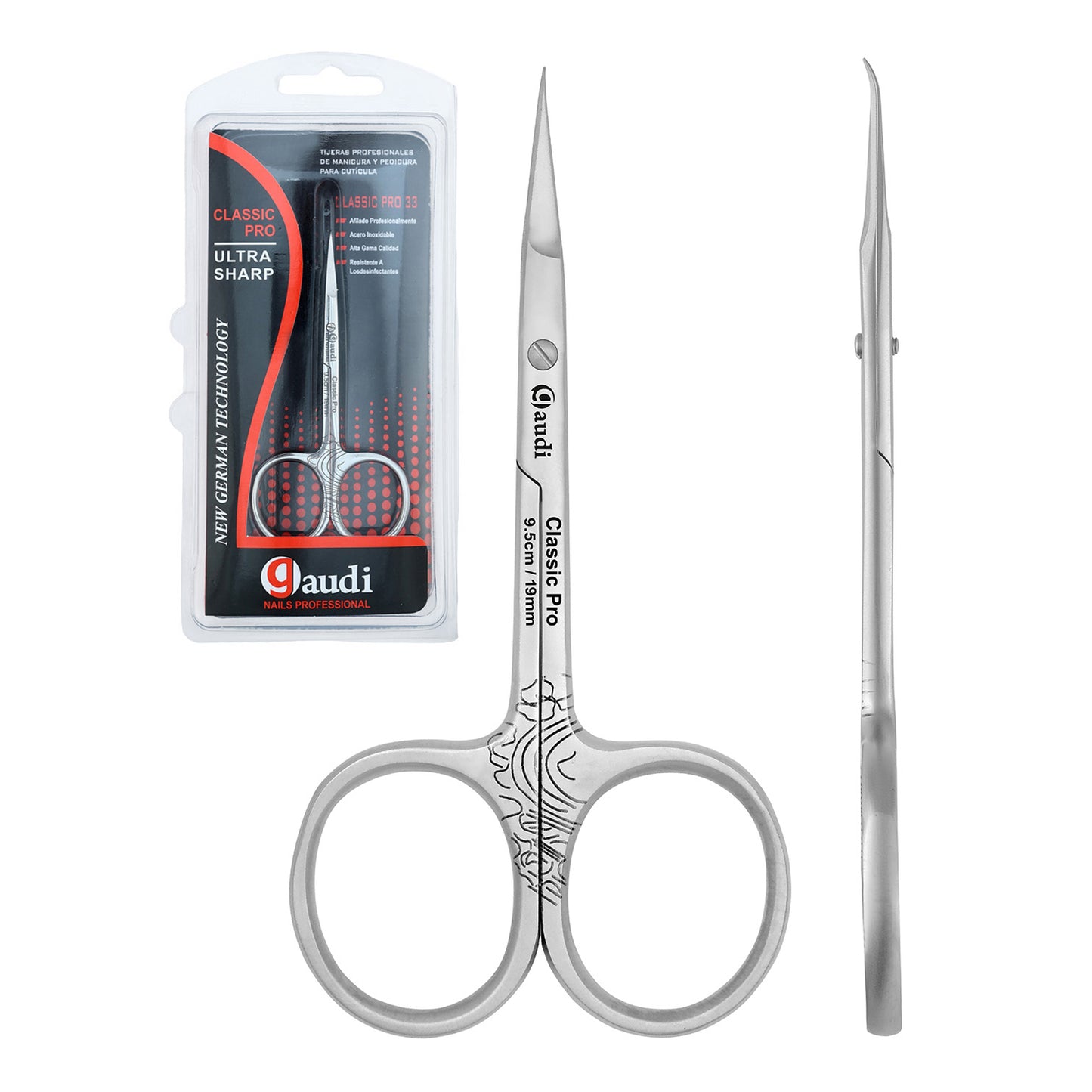 Professional Cuticle Scissors with hook 9.5cm/19mm