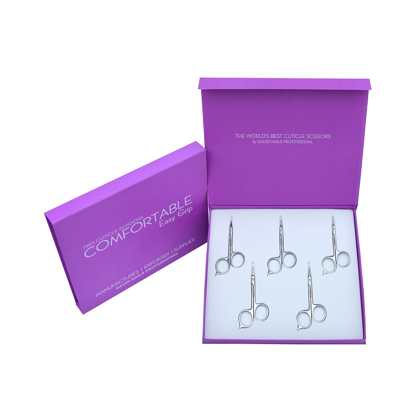 Pack 5 Premium Cuticle Scissors 10.5cm 21mm